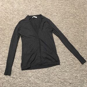 Loft Ann Taylor Button Down Dark Gray Long Sleeve Cardigan Size Small